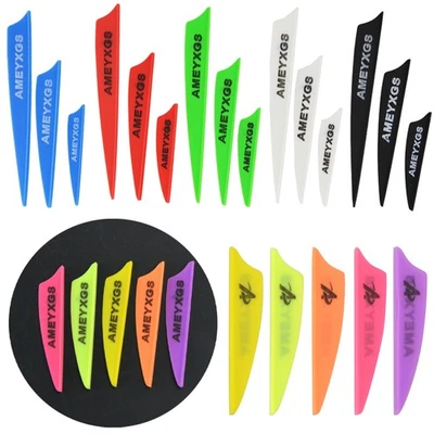 50x Archery Arrow Feather Rubber Vanes 2" 3" 4" Fletching Arrow Shaft DIY Hunt - Image 1 of 4