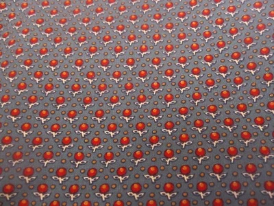 Joan Kessler/Concord Cotton Fabric Red  Petite Circles on Blue 22" x 42" - Image 1 of 4