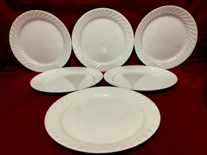Corelle Enhancements White Swirl Set Of 6 Dinner Plates 10 1/4" USA - Picture 1 of 2