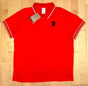 New Mens Nike Court Dri-FIT Heritage Tennis Polo Shirt FQ2101-633 Rust Sz L - Picture 1 of 4