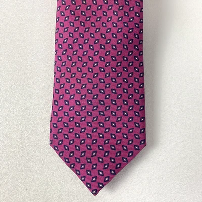 Corbata Charles Tyrwhitt Rosa Azul 100% Seda 3 1/8" x 60" Jermyn Street London Foto 1 de 4