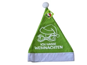 Grinch Weihnachtsmütze Ich hasse Weihnachten NEU Zipfelmütze grün Mütze - Bild 1 von 3