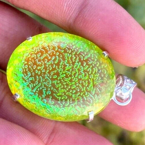 92.10 Ct. Monarch Fire Opal Doublet Oval Cut 925 Silver Pendant Gift for Women - Image 1 of 4