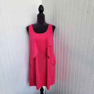 Ann Taylor Women's Tiered Hot Pink Sleeveless Layered Dress Size 6 - Picture 1 of 13