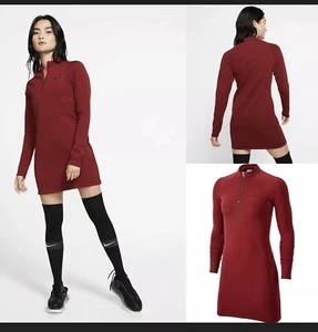 Neu mit Etikett Nike Sportswear langärmliges Kleid burgunderrot weinrot CJ6349 677 Größe S Small - Bild 1 von 7