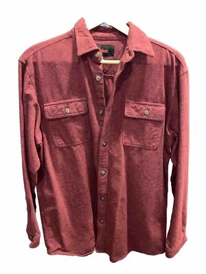 XL ESTOICO BORGOÑA Franela CAMISA PESADA SUAVE algodón Hombres BOLSILLOS TRABAJO XL Foto 1 de 4