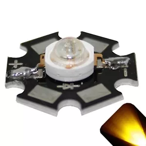 5 x LED 3 Watt Gelbgold Stern Ultrahelle Weitwinkel High Power LEDs 3W W - Bild 1 von 2