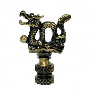 MINI-CHINESISCHER DRACHE LAMPENSCHIRM FINIAL ANTIK - 2 1/8" HOCH FINIAL GEWINDE #34 - Bild 1 von 2
