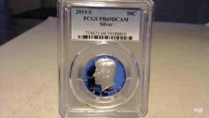 2019 S 50C Silver Kennedy Half Dollar PCGS PR69DCAM - Picture 1 of 2