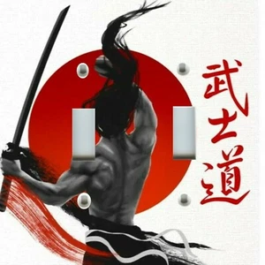 Light Switch Plate & Outlet Covers JAPANESE SAMURAI WARRIOR BLACK RED - Picture 1 of 26
