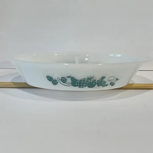Cazuela dividida Glasbake de colección J-2352 blanca con aguamarina - Imagen 1 de 10