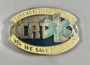 Vintage 1970s Cardiac Rescue Technician Belt Buckle We Save Lives Made in USA - Picture 1 of 6