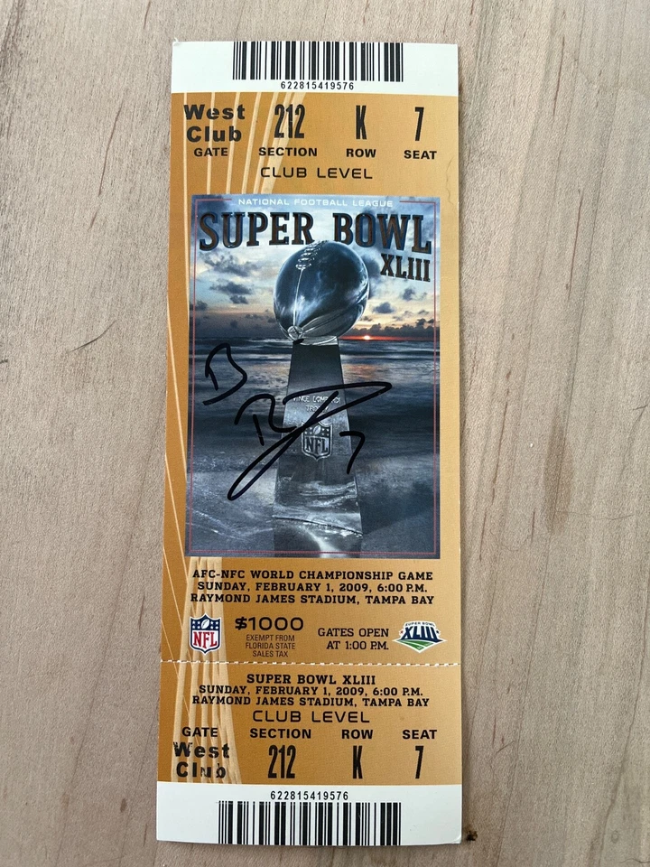 Boleto firmado del Super Bowl XLIII - Ben Roethlisberger Foto 1 de 1