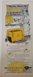 Federal Housewares 1951 bandeja tostadora eléctrica cubierta superior de electrodomésticos vintage anuncio - Imagen 1 de 1