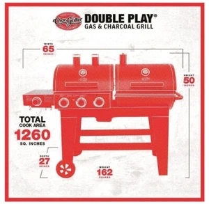 Char-Griller Dual Function Gas and Charcoal Grill, Black - Picture 1 of 8