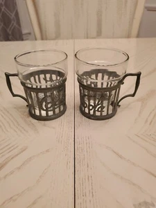 Coca Cola Soda Fountain Bell Glass Metal Holders - Picture 1 of 4