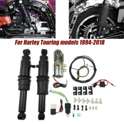 Rear Air Ride Suspension Kit For Harley Street Glide Road King 1994-2018 Black - Image 1 of 4