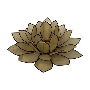 Vintage Capiz Shell Lotus Tea Light Candle Holder 7” - Picture 1 of 4