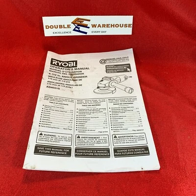 Ryobi Operator's Manual 4-1/2 in. Angle Grinder AG4031G - Image 1 of 2