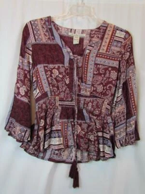 NWT American Rag Kimono Tunic Red Multi Colored Long Sleeve Sz X-Small Org $54.5 - Изображение 1 из 4
