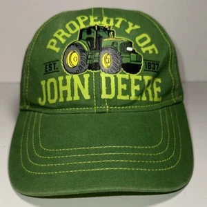 John Deere Tractor Logo Green Cap Boys Adjustable Green Property Of John Deere - Picture 1 of 10