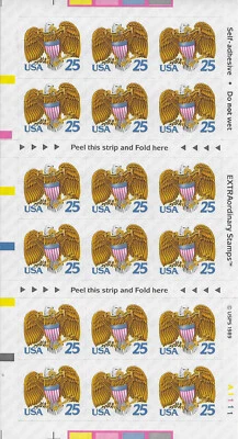 US Scott 2431a, Eagle and Shield, Booklet Page of 18, SA, NH - Image 1 of 2