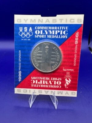 1996 Atlanta USA Commemorative Olympic Sport Medallion Gymnastics Coin NEW - Image 1 of 4