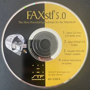 Vtg 1998 FAX STF 5.0 Mac Macintosh Powerful Fax Software Installation CD Disc - Picture 1 of 1