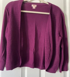 MOSSIMO SUPPLY CO. soft cotton purple long sleeve purple cardigan sweater XXL - Picture 1 of 11