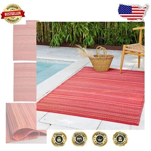 Recycled Plastic Outdoor Rug - Fade Resistant & Easy to Clean - 8x10 ft - Picture 1 of 9