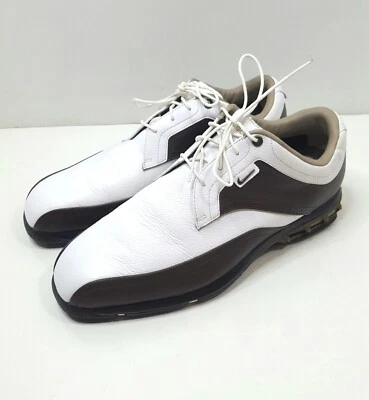 Nike Mens Zoom Air Golf Shoes Size 10 White Brown Leather  - Image 1 of 4