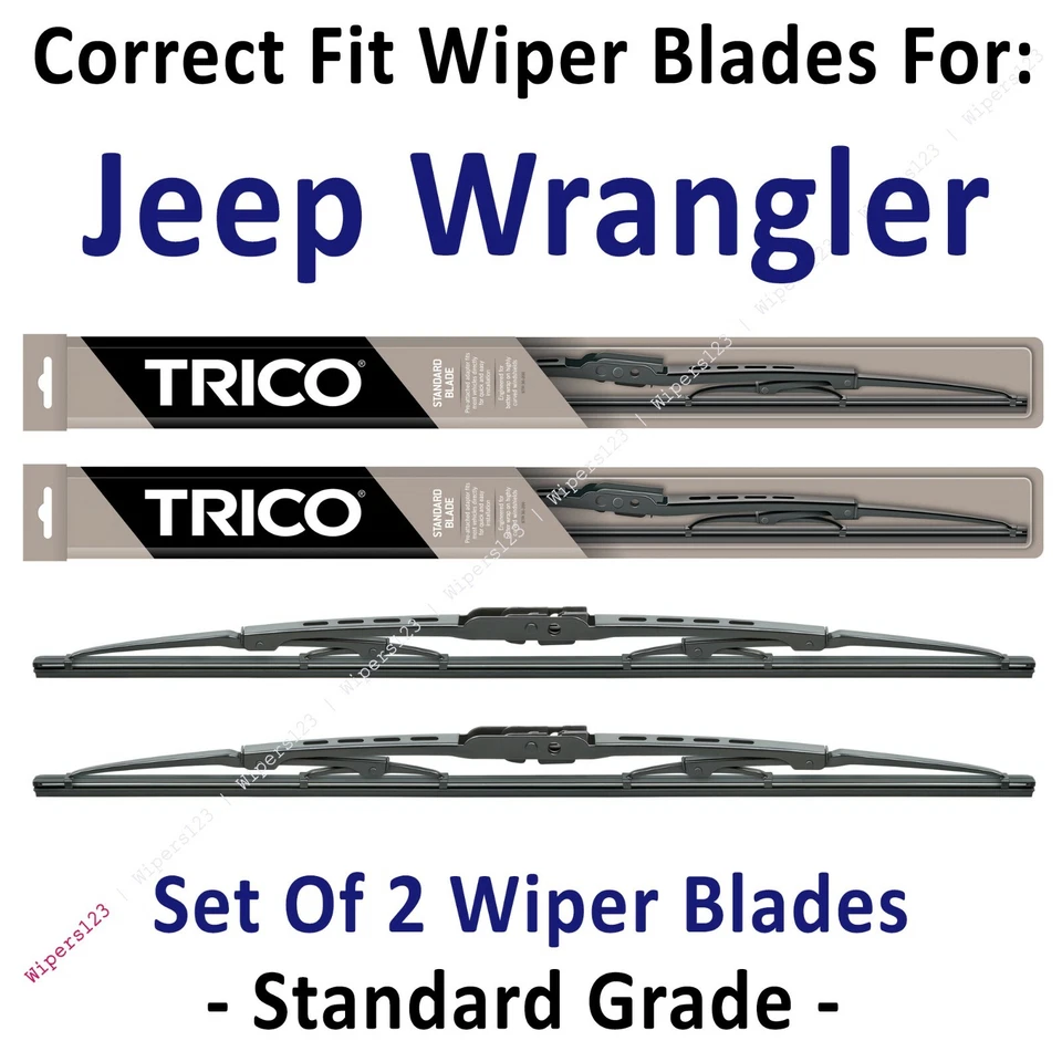 Limpiaparabrisas Wrangler Jeep 1987-1995 paquete de 2 limpiaparabrisas estándar solo delanteros - 30110x2 Foto 1 de 1