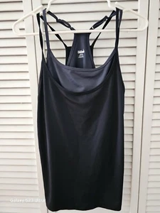 Camiseta sin mangas para mujer entrenamiento ropa activa gris y negra azul marino antiguo grande doble correa - Imagen 1 de 5