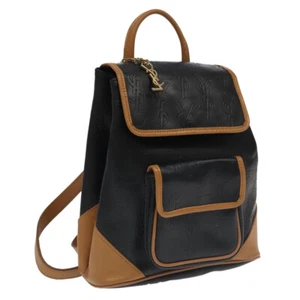 SAINT LAURENT Cassandra Backpack PVC Leather Black Auth bs21009 - Picture 1 of 23