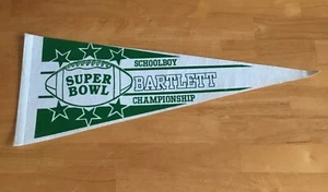 Banderín Bartlett Massachusetts Vintage Campeonato Escolar Super Bowl - Imagen 1 de 2