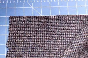 2+ yd Vintage WOOL TWEED FABRIC Hand Woven Twill Brown Grey Checked Suiting Coat - Picture 1 of 3