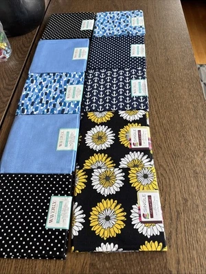 Lot 11 Waverly Nautical Anchor Blue Floral Polka Dot  Fat Quarter Fabric Bundle - Image 1 of 4