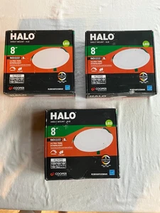 (3) Halo HLB8169FS1EMWR, 8” HLB Direct Mount Canless LED Ultra Thin Downlight - Picture 1 of 10