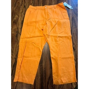 Ralph Lauren Mujer Talla 16 Lino Mandarina Naranja Pierna Corta Ancha De Colección NUEVO - Imagen 1 de 15