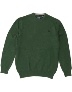 CHAPS Mens Crew Neck Jumper Sweater Medium Green Cotton AW14 - Picture 1 of 3