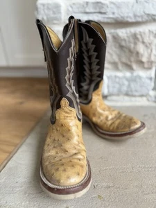 Logan Boot Co. VTG Full Quill Ostrich Boots~Excellent Condition~Cat’s Paw Sole - Picture 1 of 19