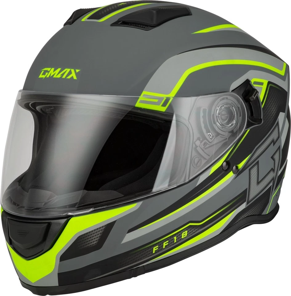 G-Max F1181337 FF-18 Casco De Drift ML Gris Mate/Alta Visibilidad - Imagen 1 de 1