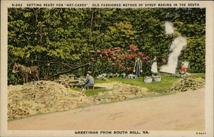 South Hill,VA Greetings,Horse,Getting ready for "Hot-Cakes" Virginia Postcard - Picture 1 of 2