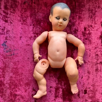 Poupon En Celluloïd Poupée Ancienne PetitCollin 60 Cm - Photo 1/4