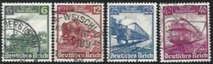 Deutsches Reich 1935 Satz gestempelt MiNr.580-583 100 Jahre Deutsche Eisenbahnen - Bild 1 von 1