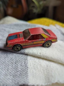 Vintage 1979 Hot Wheels HO Fox Body Mustang Cobra- Red w/ Blue Hood Tampo- NM - Picture 1 of 4