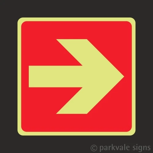 LASTING IMPRESSIONS (SIGNS) LIMITED Photoluminescent Red Straight Directional Arrow Sign