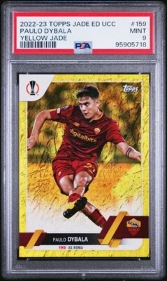 2022 Topps Jade Paulo Dybala YELLOW JADE #'d/50 PSA 9 MINT #159 Roma Argentina - Image 1 of 2