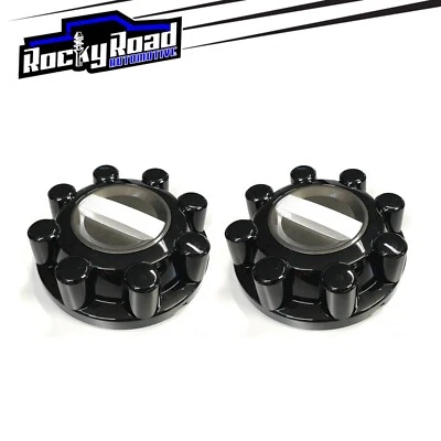 2 tapacubos centrales delanteros negros brillantes para Ford F-250 F-350 Super Duty 17-23 Foto 1 de 4