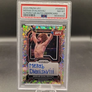 Panini Prizm UFC Merab Dvalishvili Disco Auto Prizm 2023 casi nuevo-como nuevo PSA 8 - Imagen 1 de 2